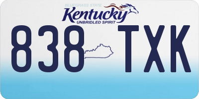 KY license plate 838TXK