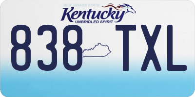 KY license plate 838TXL