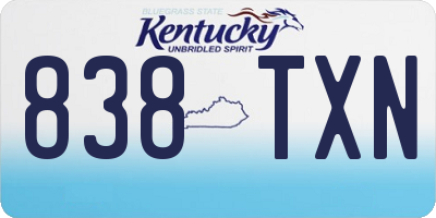 KY license plate 838TXN