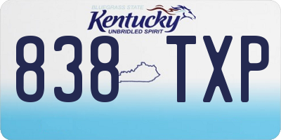 KY license plate 838TXP