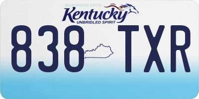 KY license plate 838TXR