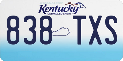 KY license plate 838TXS