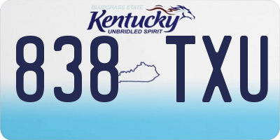 KY license plate 838TXU
