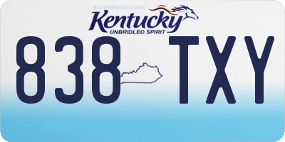 KY license plate 838TXY