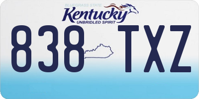 KY license plate 838TXZ