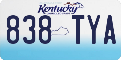 KY license plate 838TYA