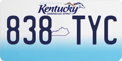 KY license plate 838TYC