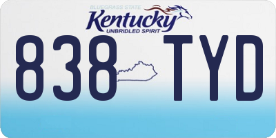 KY license plate 838TYD