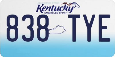 KY license plate 838TYE