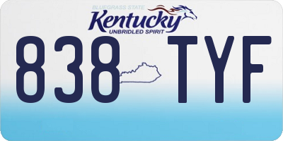 KY license plate 838TYF