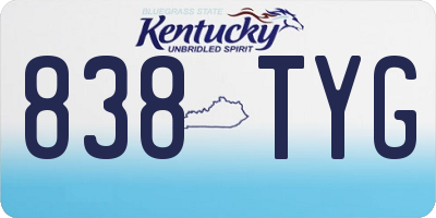 KY license plate 838TYG