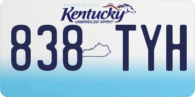 KY license plate 838TYH