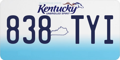 KY license plate 838TYI