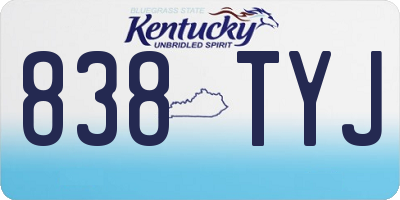 KY license plate 838TYJ