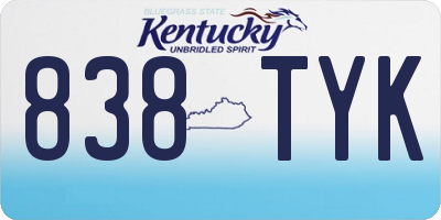KY license plate 838TYK