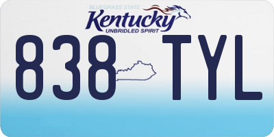 KY license plate 838TYL