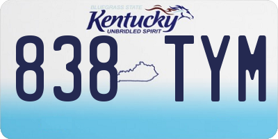 KY license plate 838TYM