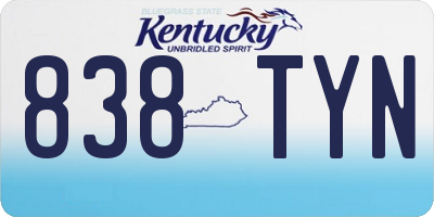 KY license plate 838TYN