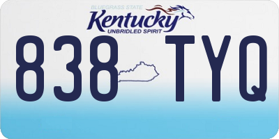 KY license plate 838TYQ