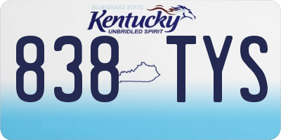 KY license plate 838TYS