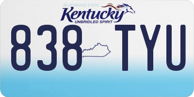 KY license plate 838TYU