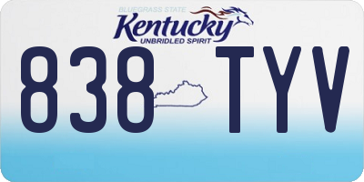 KY license plate 838TYV