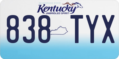 KY license plate 838TYX