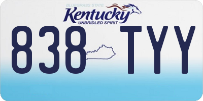 KY license plate 838TYY