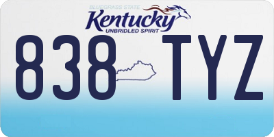 KY license plate 838TYZ