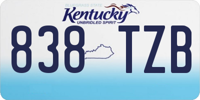 KY license plate 838TZB