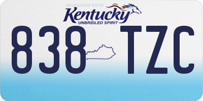 KY license plate 838TZC
