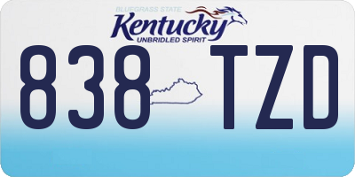 KY license plate 838TZD