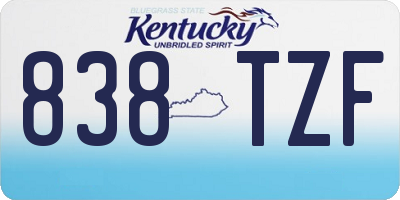 KY license plate 838TZF