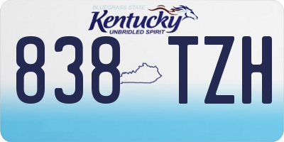 KY license plate 838TZH