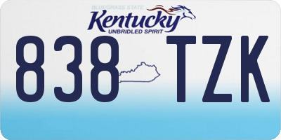 KY license plate 838TZK