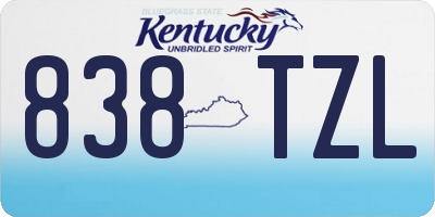 KY license plate 838TZL