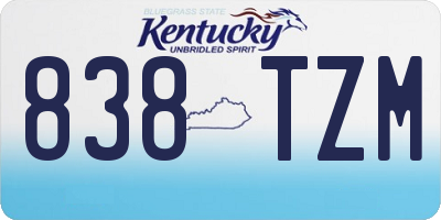 KY license plate 838TZM