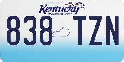 KY license plate 838TZN