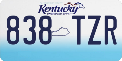 KY license plate 838TZR