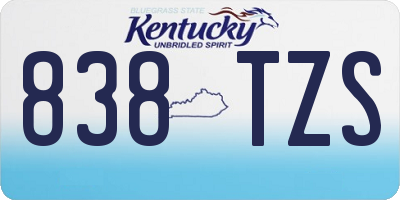 KY license plate 838TZS