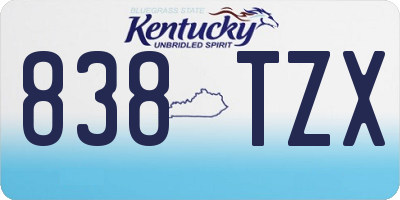 KY license plate 838TZX
