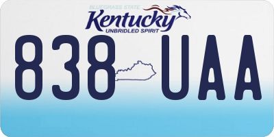 KY license plate 838UAA