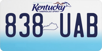 KY license plate 838UAB