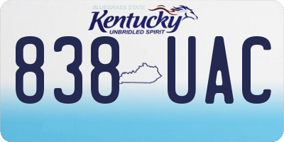 KY license plate 838UAC