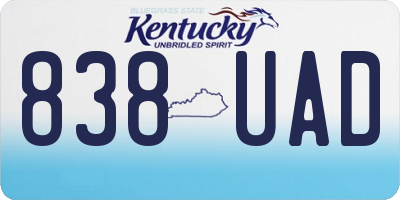 KY license plate 838UAD