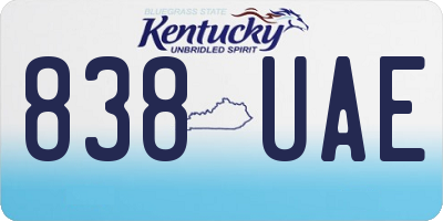KY license plate 838UAE