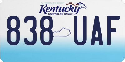 KY license plate 838UAF