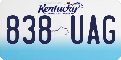 KY license plate 838UAG