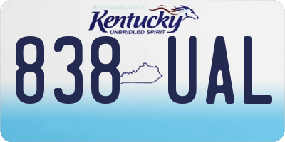 KY license plate 838UAL