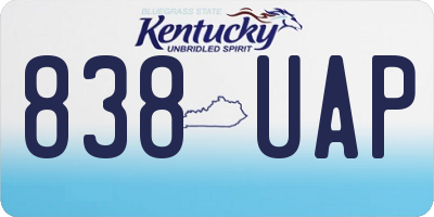 KY license plate 838UAP